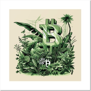 Cryptocurrency Bitcoin garden Posters and Art